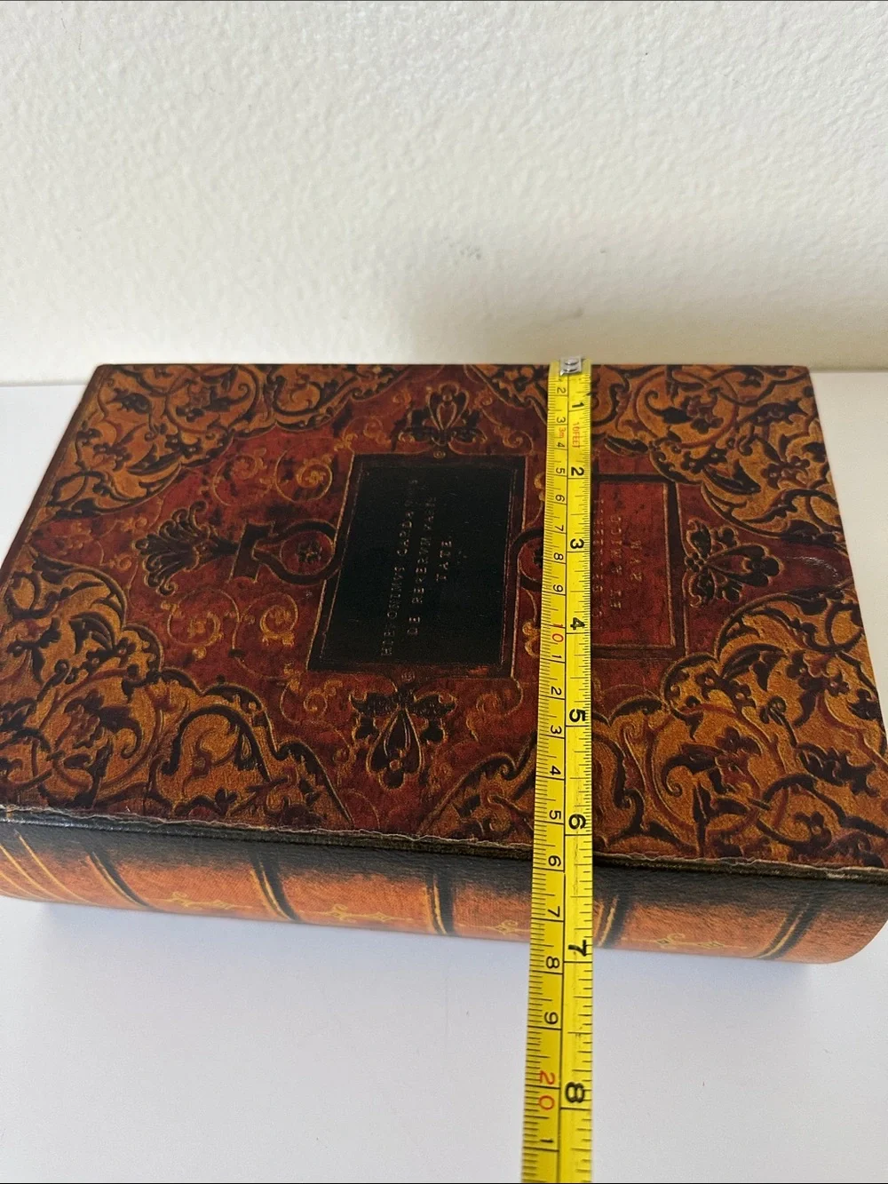 Decorative Faux Book Jewelry Trinket Storage Box Burgundy Lined Interior